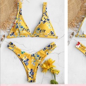 Yellow Floral Bikini Set